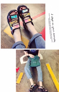 (order) Sandal Ulzzang đế độn 5cm mix Hologram