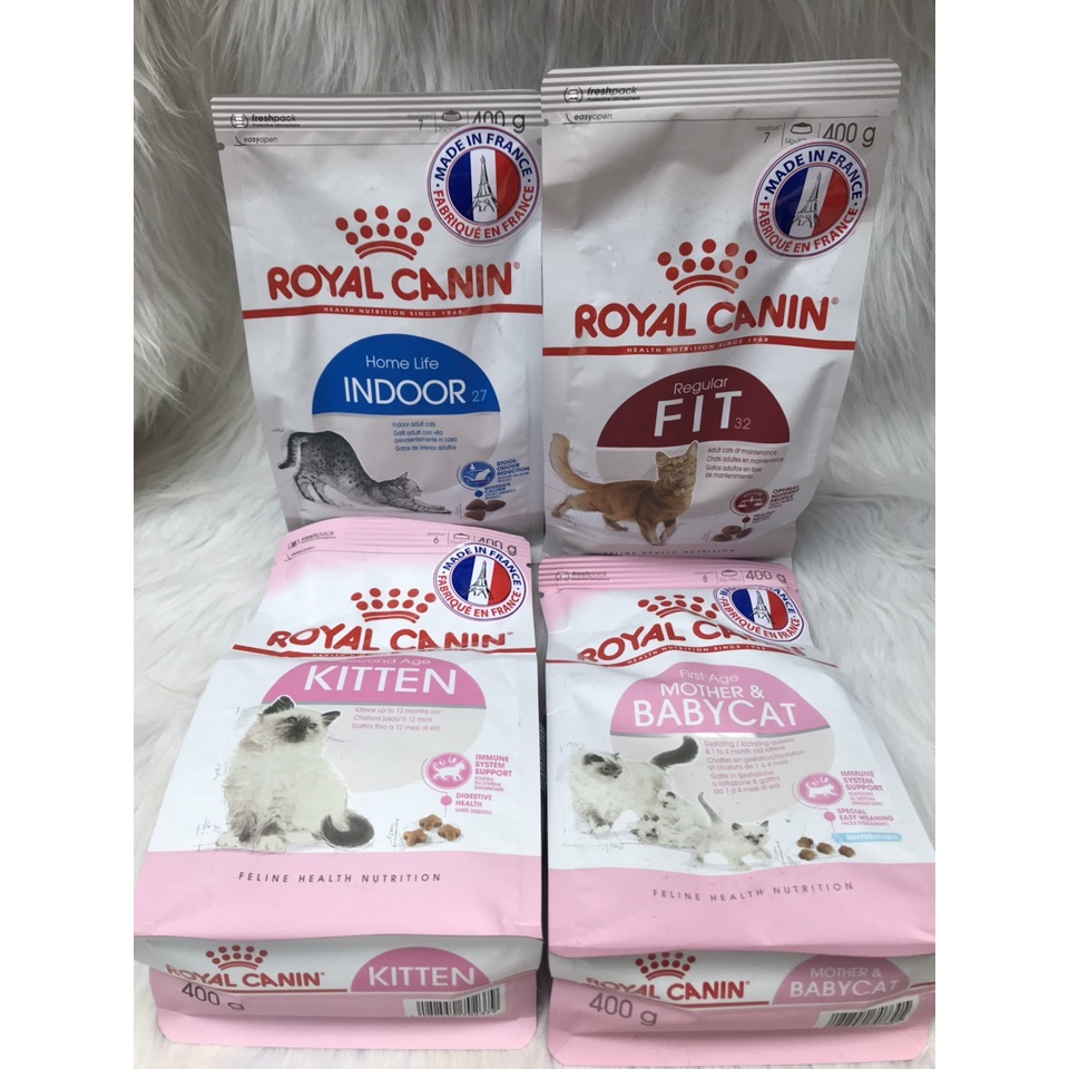 Thức ăn cho mèo bầu mèo con tập ăn mèo lười vận động Royal Canin kitten, Indoor, Fit 32, Baby Mother