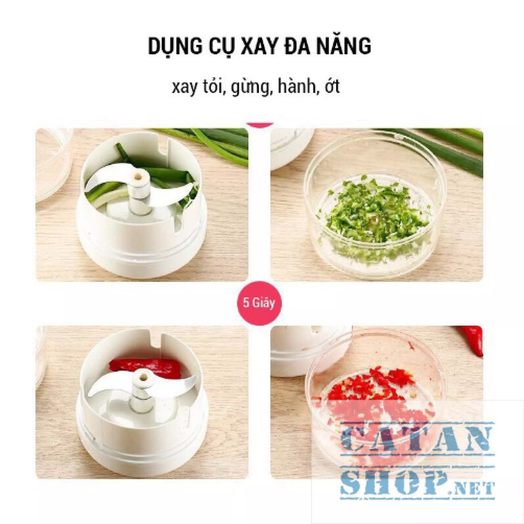 DỤNG CỤ XAY THỰC PHẨM BẰNG TAY- MÁY XAY THỰC PHẨM - máy xay tỏi ớt - Dụng Cụ xay Tỏi Nhà Bếp- máy Cắt Thực Phẩm Mini Gra