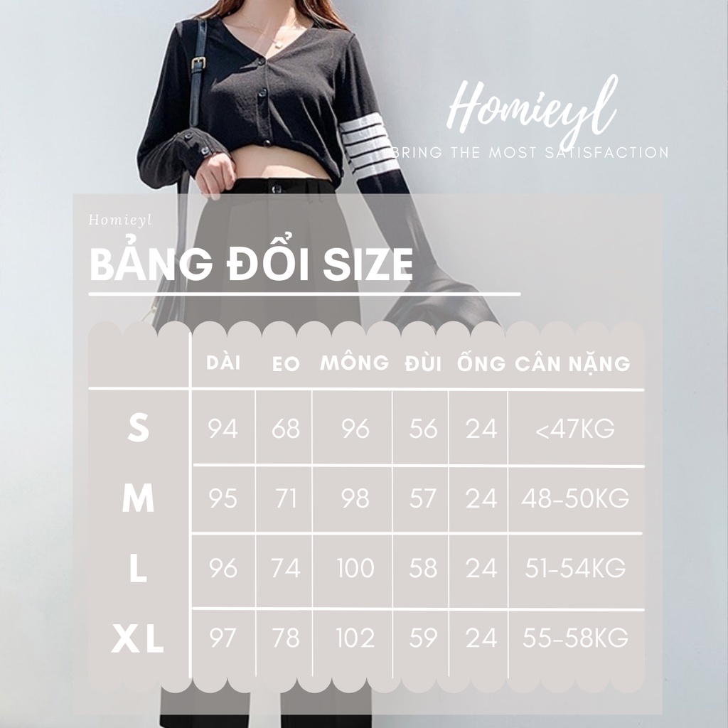 Quần tây nữ ống rộng suông lưng cao công sở Homieyl cao cấp, quần culottes ống rộng màu đen đi học đi làm chất vải đẹp