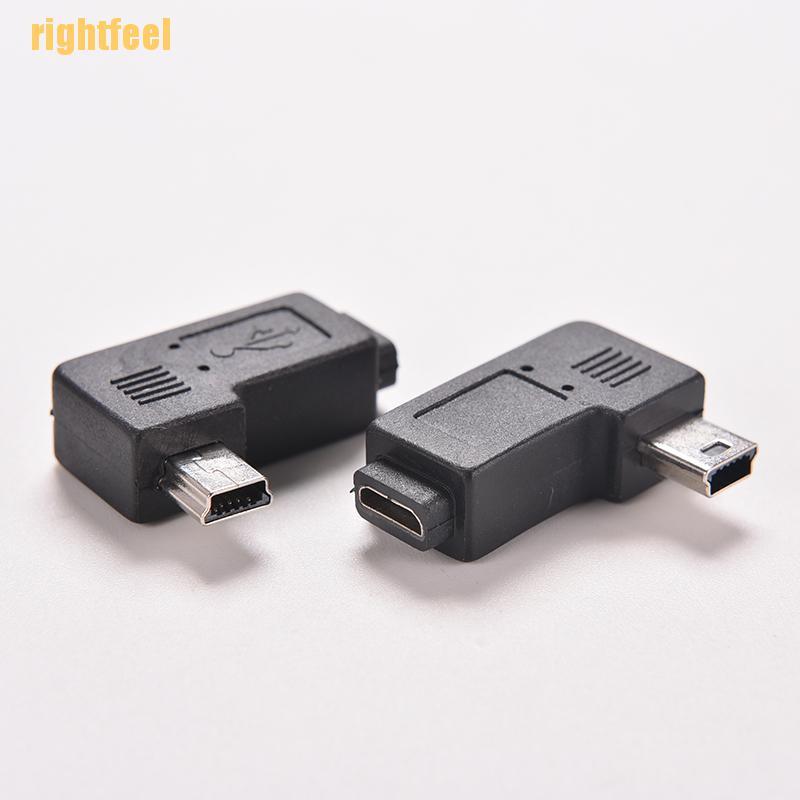 rightfeel USB Micro 5Pin Female to Mini 5Pin Male 90 Degree Angle Adapter Converter | BigBuy360 - bigbuy360.vn