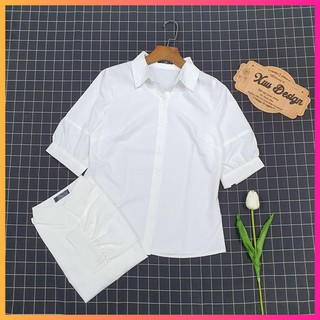 Áo sơ mi nữ công sở tay bồng MoonMy [Hàng Cao Cấp]