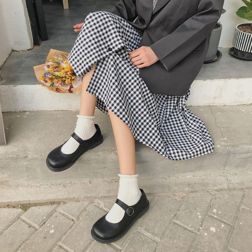 Giày lolita nữ cài quai Mery Shoes J12 phong cách nhận bản oxford da mềm siêu xinh | BigBuy360 - bigbuy360.vn