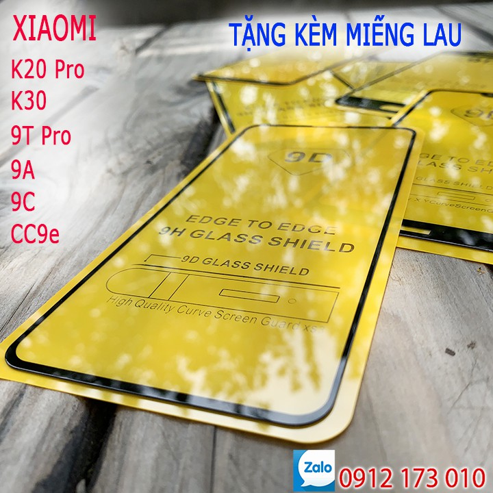 Kính cường lực Xiaomi Redmi K20, K30, Mi 9T Pro, CC9e, A9, C9 full màn hình 9D - Kính cường lực tràn viền