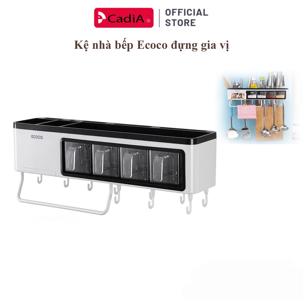 Kệ gia vị đa năng 3 ngăn 4 ngăn Ecoco cắm dao thớt đũa thìa tiện lợi 1714, hàng cao cấp GDTH