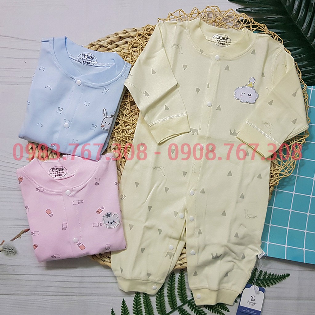 Body Dài Tay Nỉ Cotton Mềm Mại Cho Bé Cúc Cài Giữa (Ảnh Thật) Cho Mùa Thu Đông