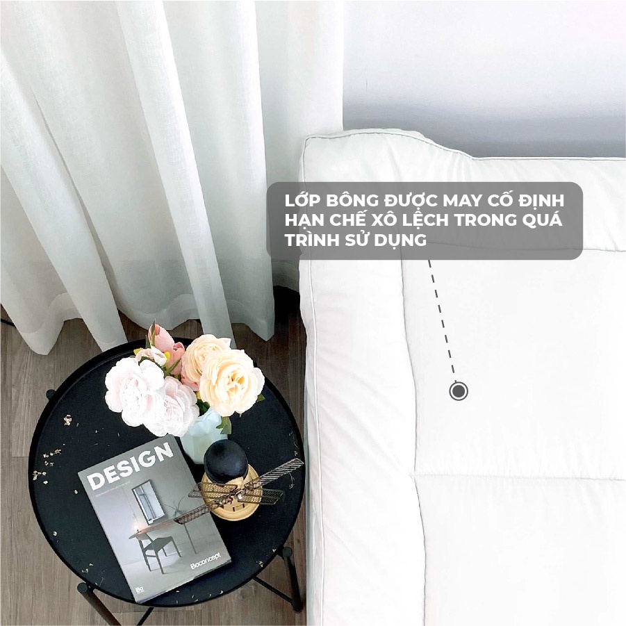 Topper nệm K-Bedding By Everon chất liệu microfiber, dày 5cm Giao màu ngẫu nhiên