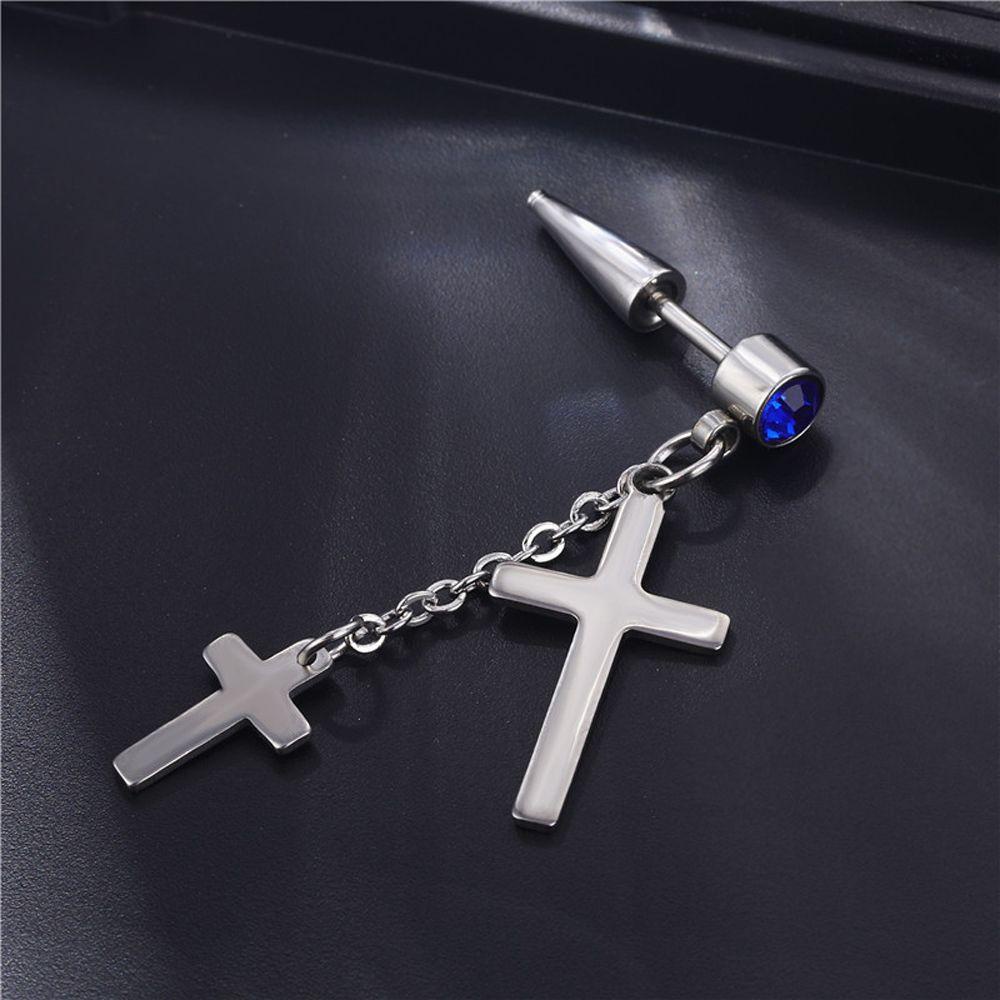 Bông Tai Hình Lông Vũ Bằng Thép Titan Phong Cách Gothic Thời Trang Cho Nam
