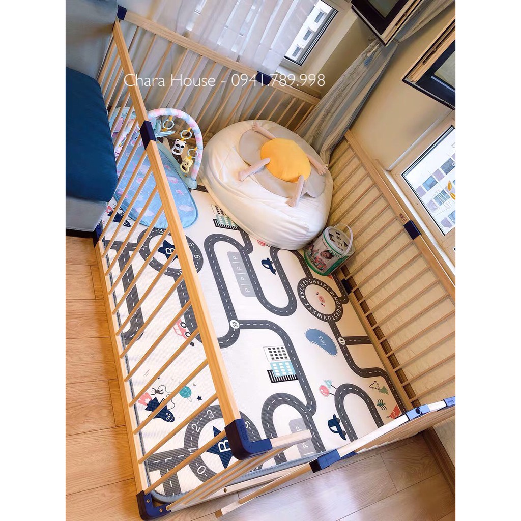 Quây gỗ thông cao cấp Jolly Baby Kích thước 1m4x1m8,1m5x1m8,1m4x2m1