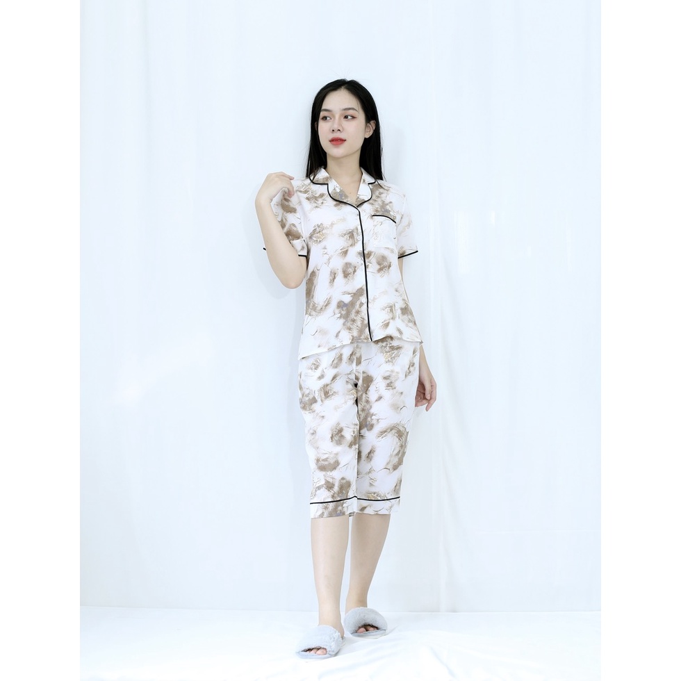 Bộ đồ Pijama nữ lửng L12 set đồ tay ngắn quần lửng Cực Kì Sang Chảnh