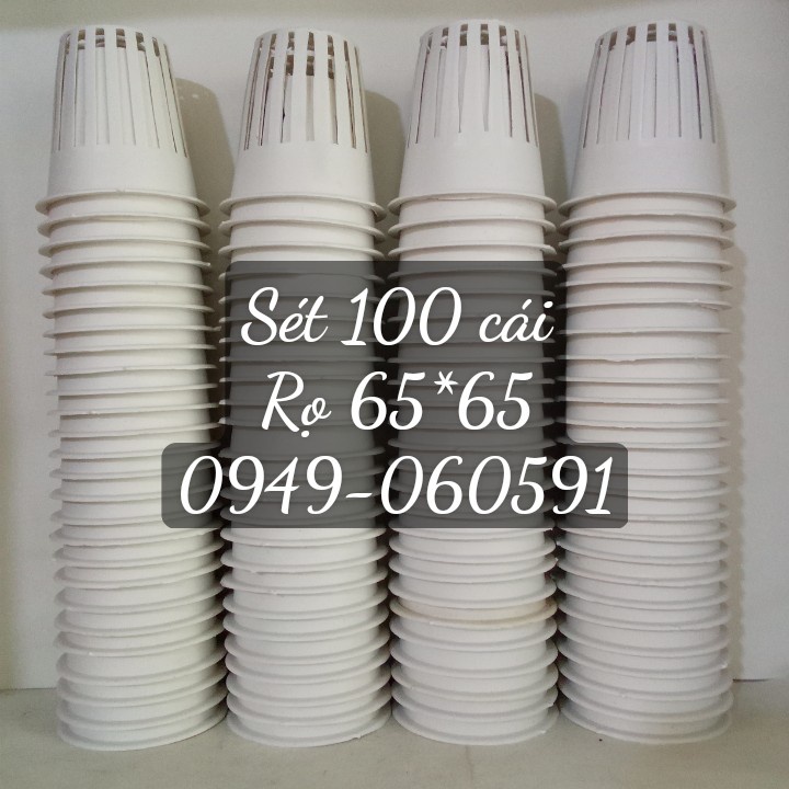 Rọ trồng rau thủy canh khí canh - Bộ 100 rọ nhựa phi 65mm