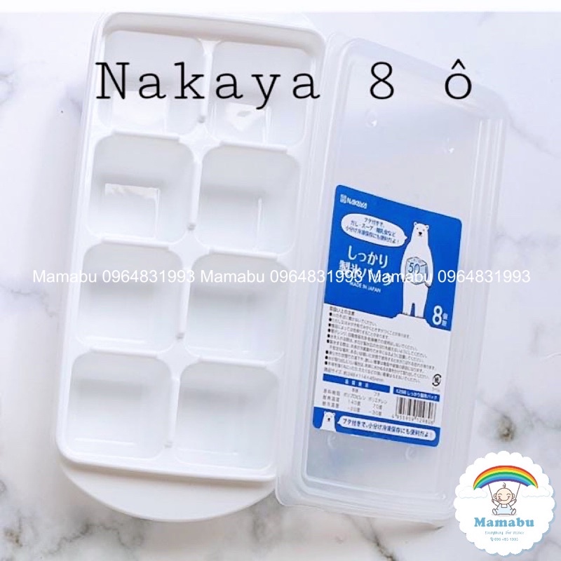 Khay Trữ Đông Đồ Ăn Dặm Cho Bé 8 Ngăn 50ml Nắp Dẻo Nakaya Nhập Khẩu Nhật Bản Chất Liệu Cao Cấp Thiết Kế Tiện Dụng Mamabu