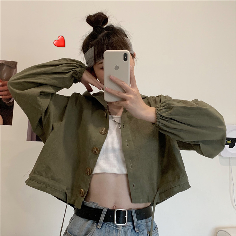 [Mã FAGREEN55 giảm tới 30K đơn 99K] Áo Khoác Cardigan Dáng Croptop Tay Dài Thiết Kế Dây Rút Thời Trang Cho Nữ