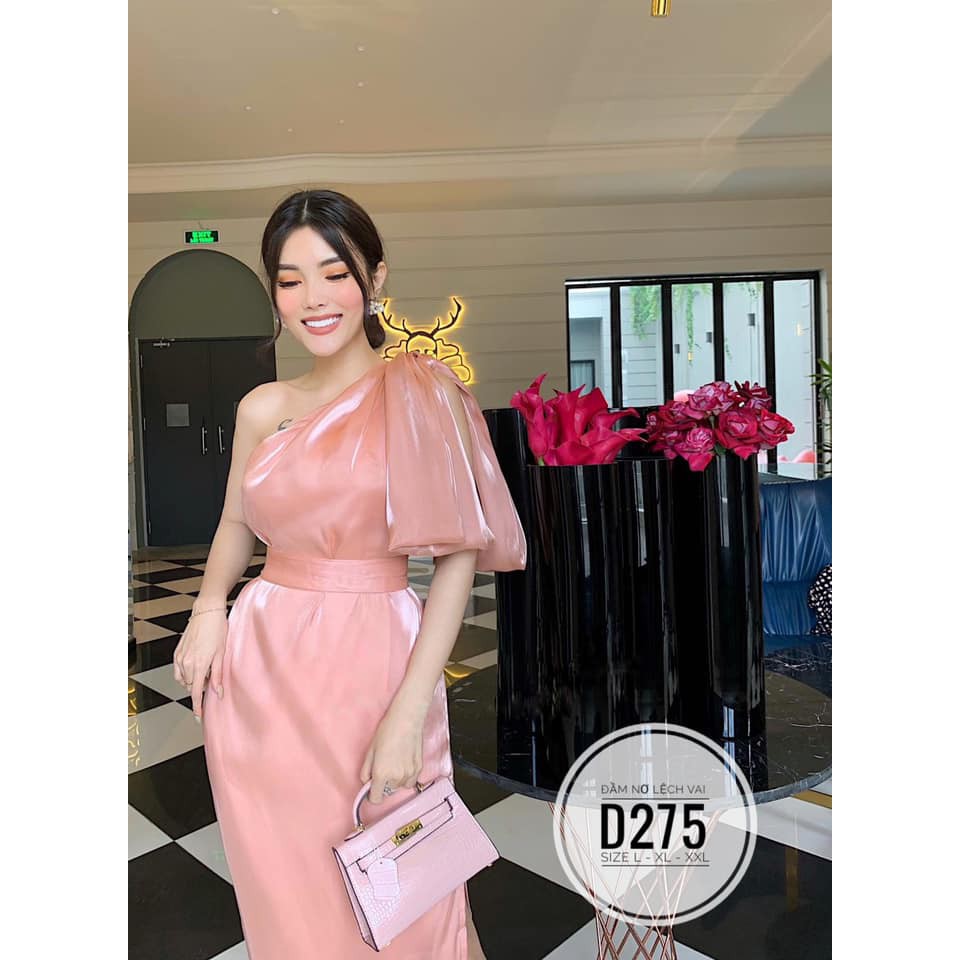 Đầm bigsize lệch vai phối nơ đi tiệc 4 màu size 55-90kg