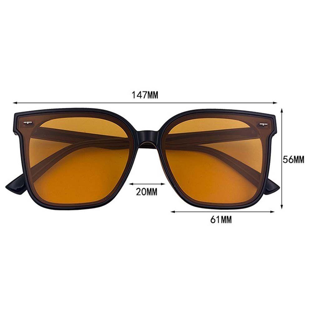 Kính Mát Gọng Vuông Lớn Chống Tia UV Màu Đen Phong Cách Vintage