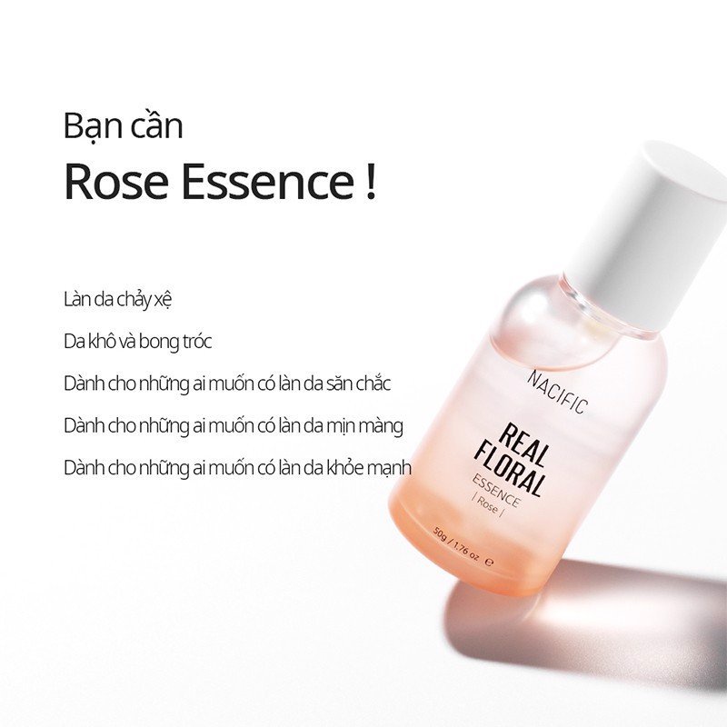 Tinh Chất Dưỡng Ẩm, Chống Lão Hóa Chiết Xuất Hoa Hồng NACIFIC Real Floral Essence Rose 50g