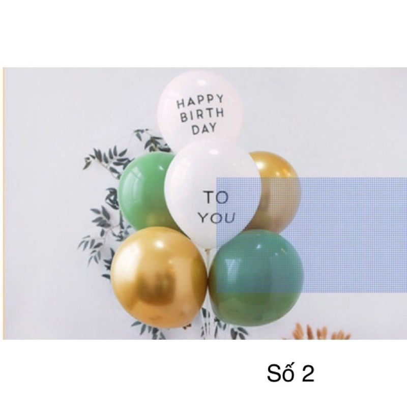 set bóng mây  6 quả  chữ happy birthday siêu đẹp (mẫu mới 2021)