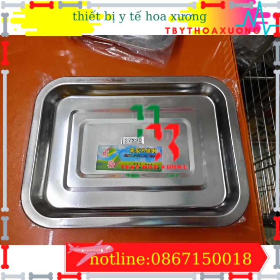 Khay inox chữ nhật nông, sâu các size
