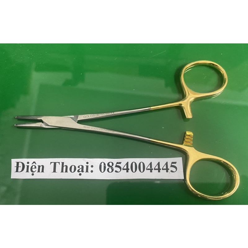 Kìm mang kim không răng chuôi mạ vàng 12cm