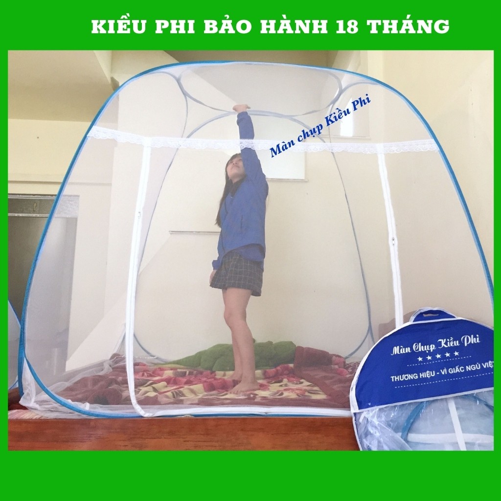 Màn Chụp, Mùng Chụp Tự Bung Đỉnh Vuông Kiều Phi - khung xếp chống muỗi không cần khoan tường