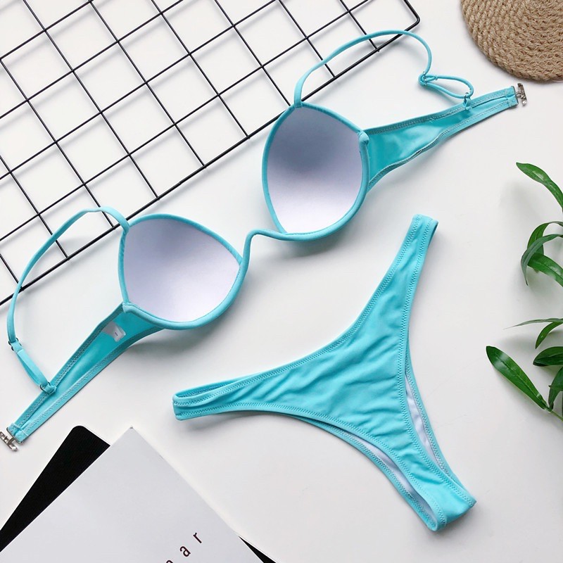 [BKN765] &lt;ÂU&gt; SET BIKINI XANH NGỌC/BEO QUẦN THONG/LỌT KHE (CÓ GỌNG)