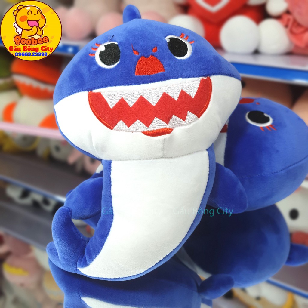 Gấu Bông Baby Shark - Cá Mập thú nhồi bông vải co dãn cao cấp size 30cm