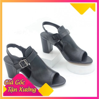 Giày giả boot sapo 7cm đế vuông hở mũi pixie p341