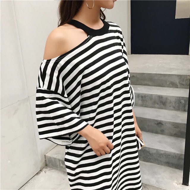 [Hàng Order] Váy Suông Kẻ Ngang Bigsize M13