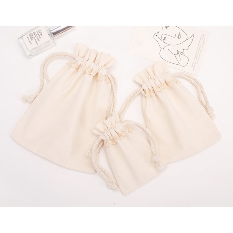 Túi Đựng Kẹo Bằng Cotton Phối Ren Có Thể Tái Sử Dụng DIY