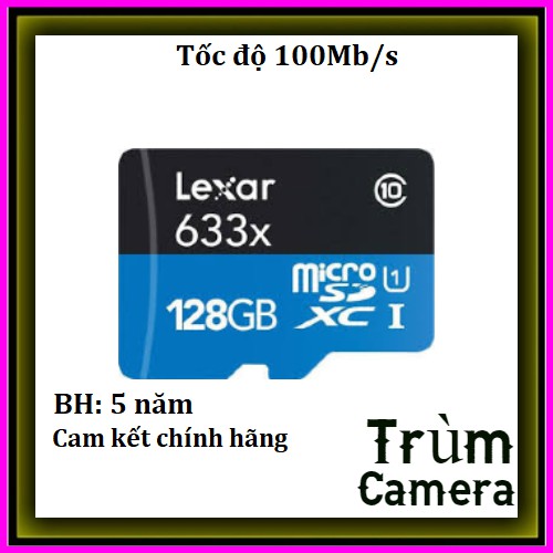 Thẻ nhớ Lexar 128GB Class10 100Mb/s-Chính Hãng Mai Hoàng Phân Phối