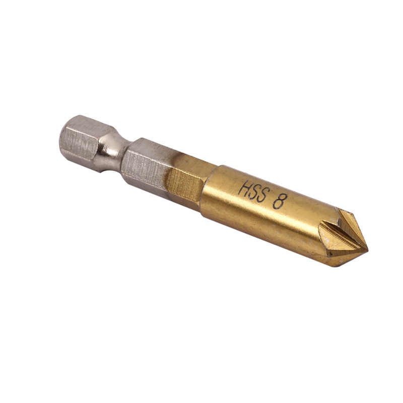 6 x 5 Flute 90degree 1 '4 inch Hex HSS Countersink Drill Bit Set Chamfer Cutter 6-19