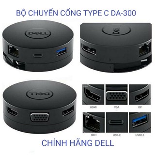 Bộ chuyển đổi dell da300 - usb type c to hdmi/vga/dp/ethernet/usbc/usb-a