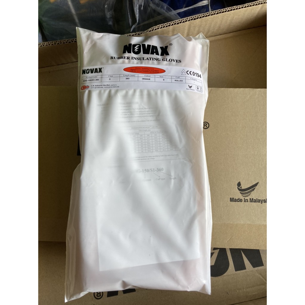 Găng tay cách điện Novax hạ áp 500V 1000V Class 00 , class 0