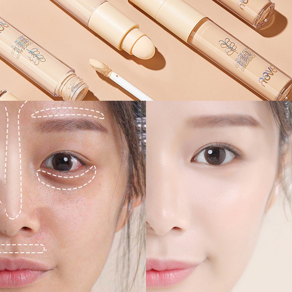 Che khuyết điểm NOVO hai đầu tiện lợi mỏng mịn tự nhiên Freely Erase Double Ended Concealer NOVO47