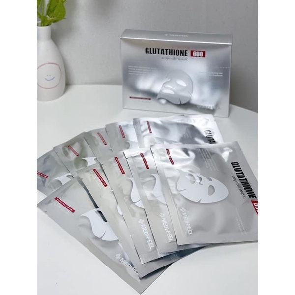 Mặt Nạ Dưỡng Trắng Da Medipeel Glutathione 600 Peptide Ampoule Mask Hàn Quốc Hộp 10 Nạ