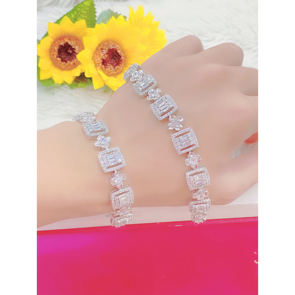 Lắc tay nữ UHA, lắc tay phong thùy bền màu thiết kế cao cấp sáng lấp lánh L9