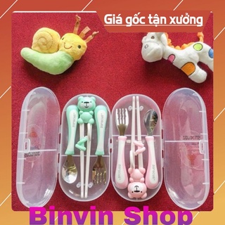 Set 3 món thìa nĩa đũa ăn dặm cho bé