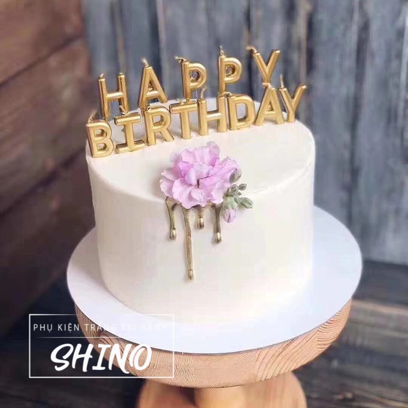 Nến sinh nhật nhũ chữ HAPPY BIRTHDAY