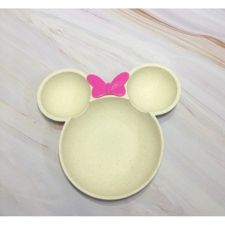 ( BÁT ĂN DẶM KIỂU NHẬT) Bát ăn dặm lúa mạch Mickey kèm thìa dĩa cho bé