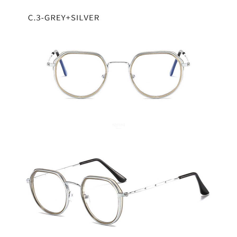 Kính Mát Gọng Kim Loại Tròng Hình Đa Giác Thời Trang unisex