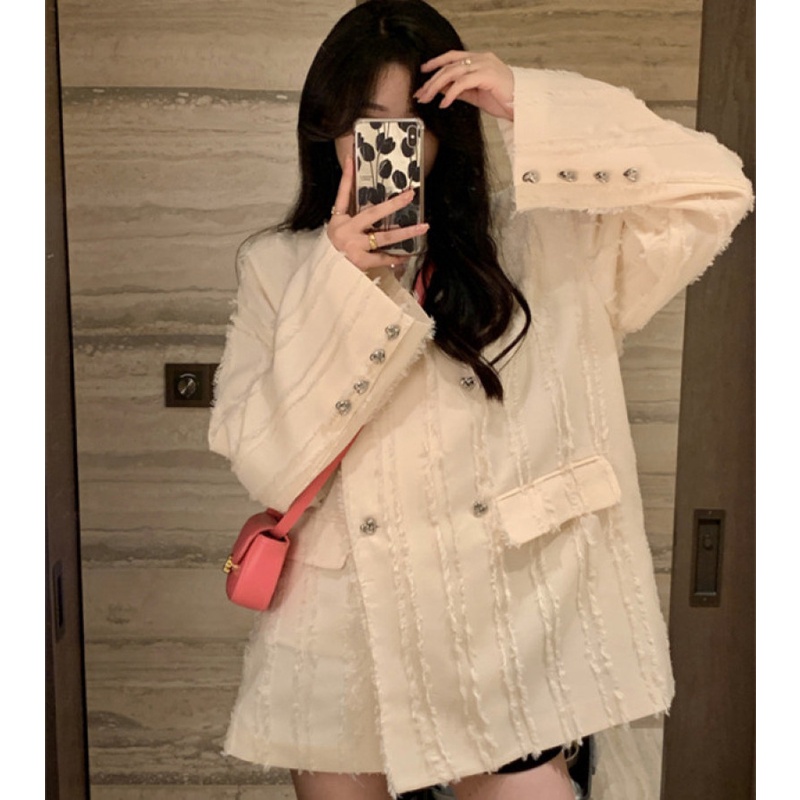 Áo Khoác Nữ Dài Tay Cổ Bẻ Thời Trang Hàn