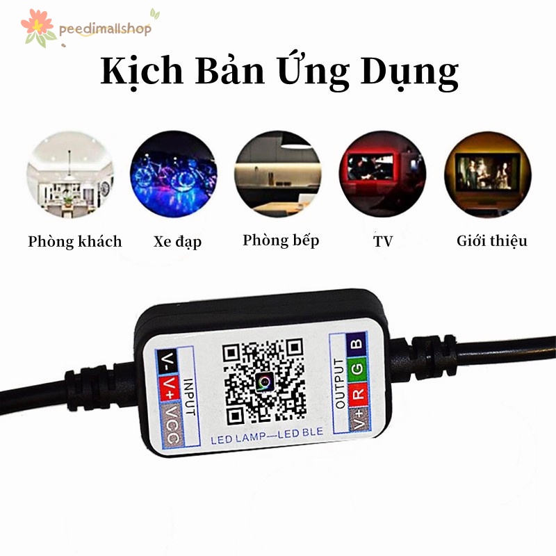 Đèn Led Tiktok Đèn LED Trang Trí Nhà bluetooth APP Điều Khiển Từ Xa 5V USB 2835 RGB 5050 3m5m