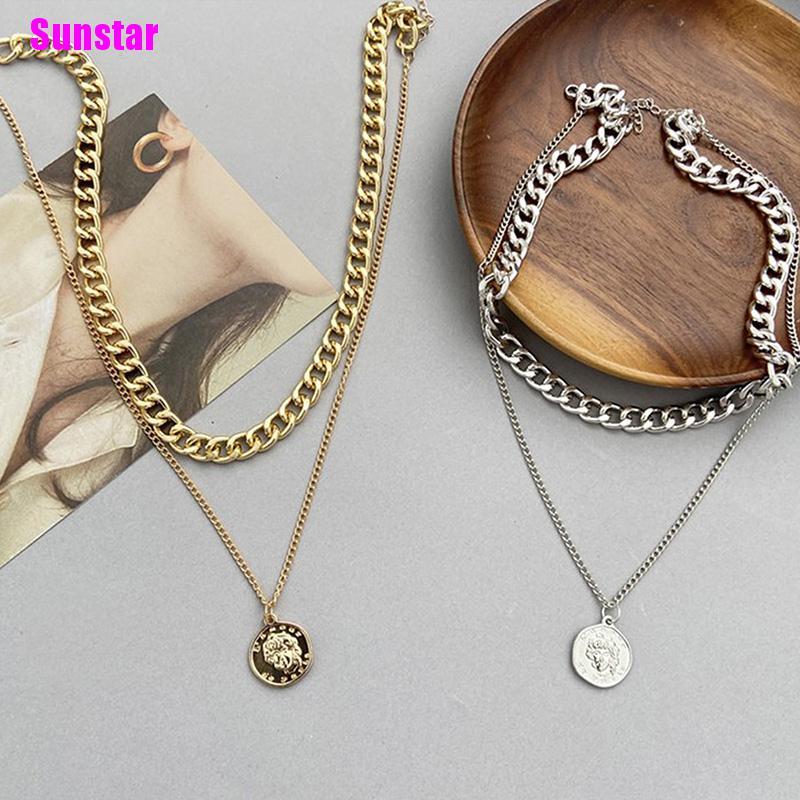 1 Vòng Cổ Choker Nhiều Lớp Màu Bạc / Vàng Đồng Cổ Điển Dành Cho Nữ Màu Sắc