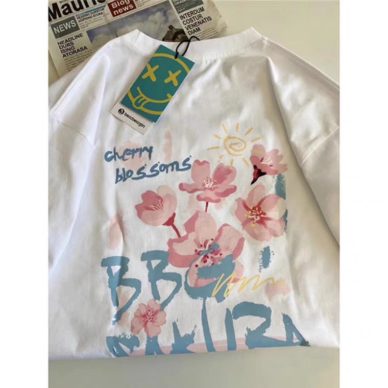 Áo Thun Nữ Ngắn Tay Form Rộng Thời Trang Hàn