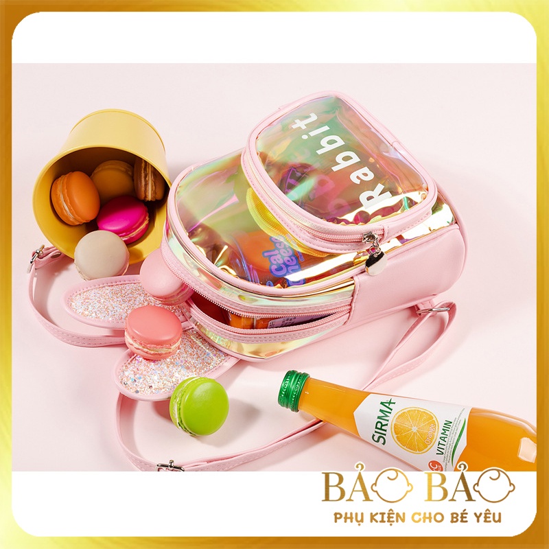 Balo cho bé đi học mầm non, đi chơi hình thỏ xinh xắn phong cách Hàn Quốc