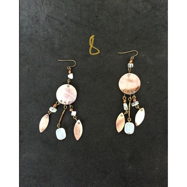 Khuyên tai tua rua xà cừ, đá, vỏ ốc