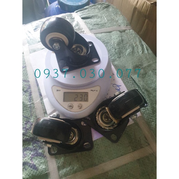 Combo 1 bộ Bánh xe đẩy kim cương 4 cm, gồm 4 cái :2 xoay và 2 khóa