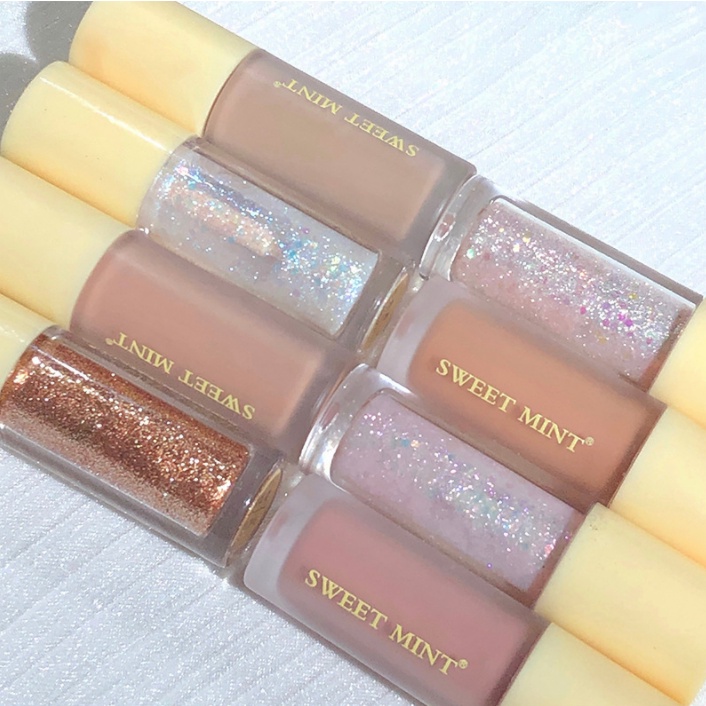 SWEET MINT® Set 2 phấn mắt dạng lỏng màu lì ánh kim sa lấp lánh ngọt ngào 3g