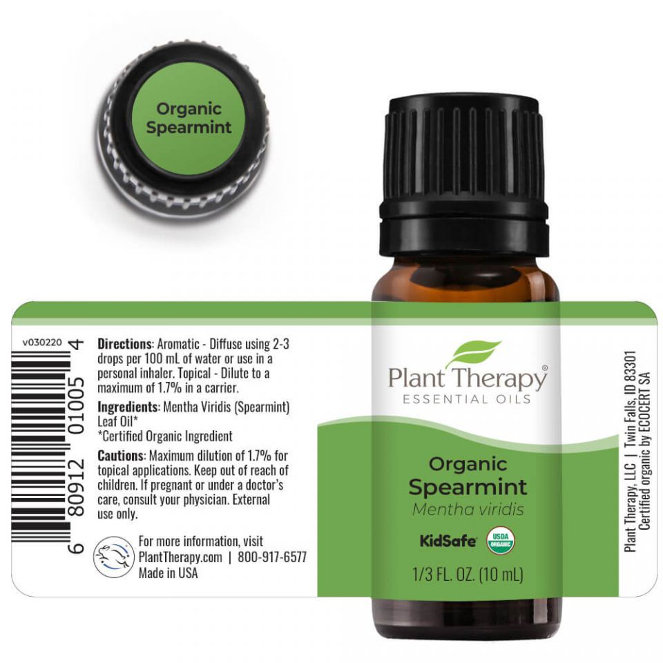 Plant Therapy - Tinh Dầu Bạc Hà Lục Hữu Cơ - Spearmint Organic KidSafe Essential Oil - 10mL