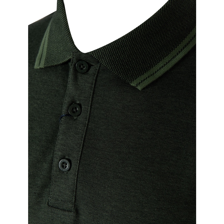 Áo thun nam có cổ bẻ polo OWEN APV220337 phông ngắn tay hàng hiệu cao cấp dáng body fit màu xanh lá viền cổ vải cotton